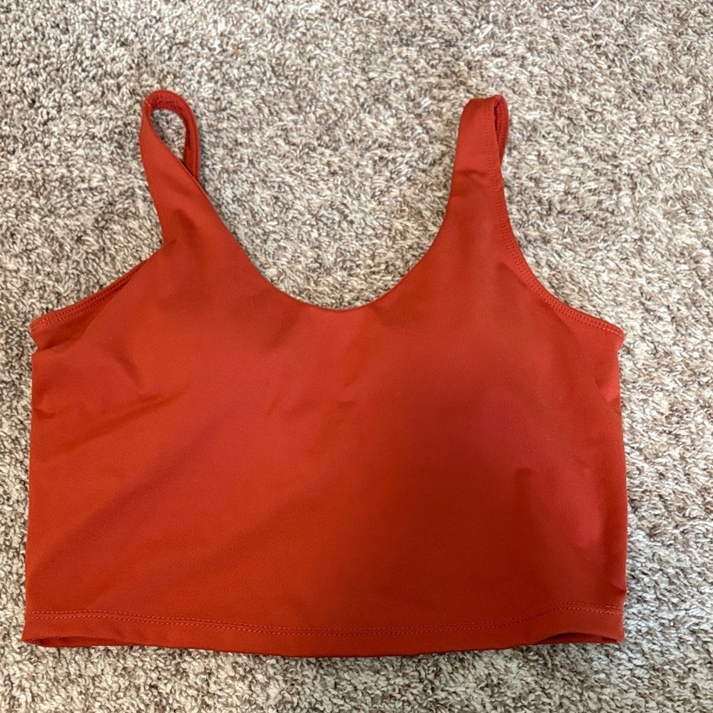 90 Degree By Reflex Brick Red Sporty Crop Tank